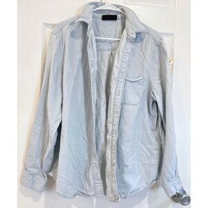 Lane Bryant Womens‎ Button Down Shirt 14/16 Denim Chambray Long Sleeve Top